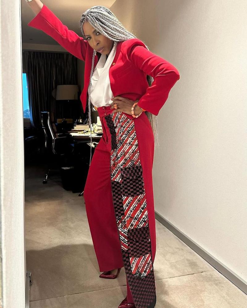 Red Iyalode Igbolade Pants